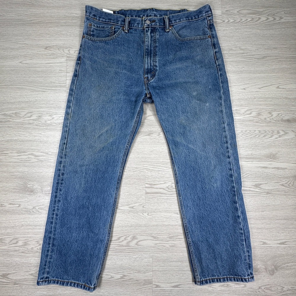 Levi's Men's Jeans 505 Regular Fit Straight Leg Blue W38 L30 Workwear Cotton